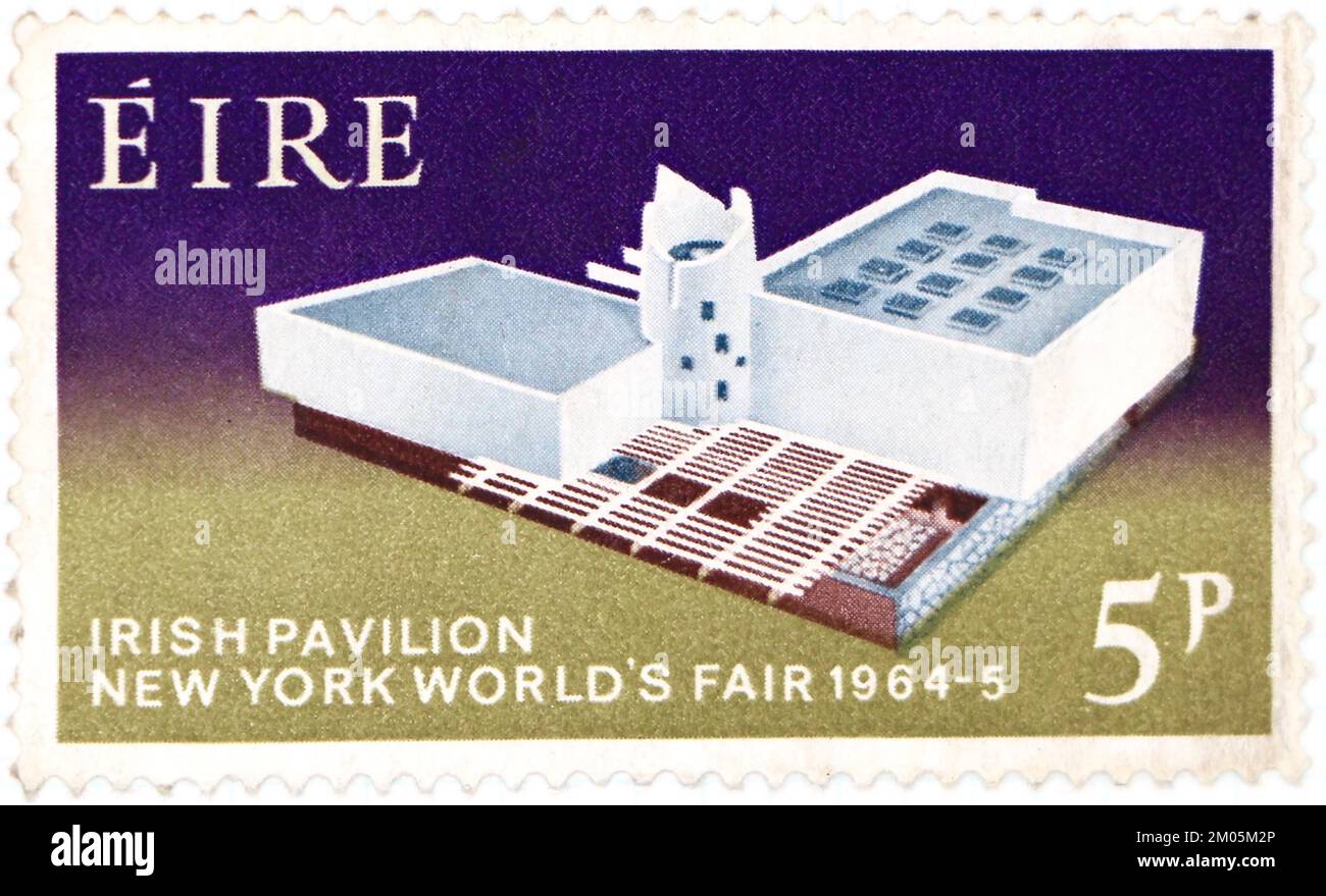 Photo d'un timbre-poste Pavillon irlandais de l'exposition universelle de New York en 1964-5 Banque D'Images