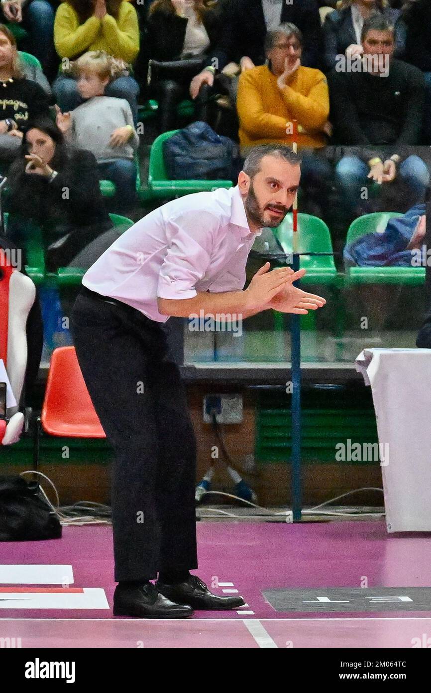 Marco Gaspari (Vero Volley Milano) pendant Cuneo Granda Volley vs Vero Volley Milano, Volleyball Italien série A1 femmes Match à Cuneo, Italie, 04 décembre 2022 Banque D'Images