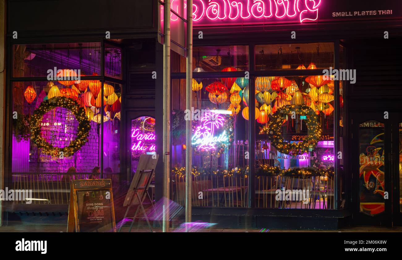 Panang Thai Restaurant, 71 St Vincent Street, Glasgow, Écosse. Photo prise en décembre 2022. Banque D'Images