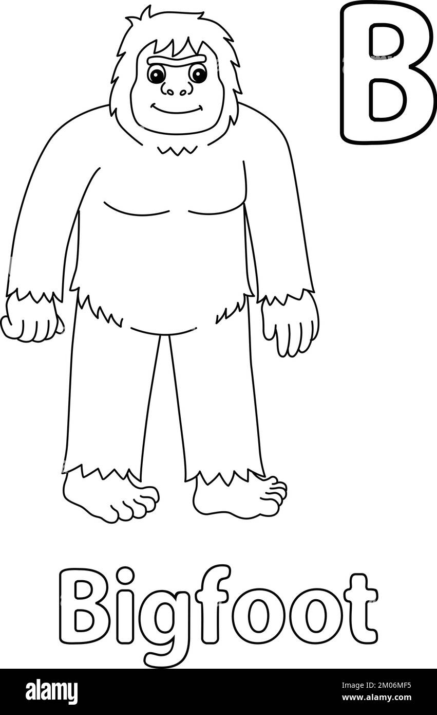 Alphabet d'animal de pied-de-biche ABC coloration isolée B Illustration de Vecteur