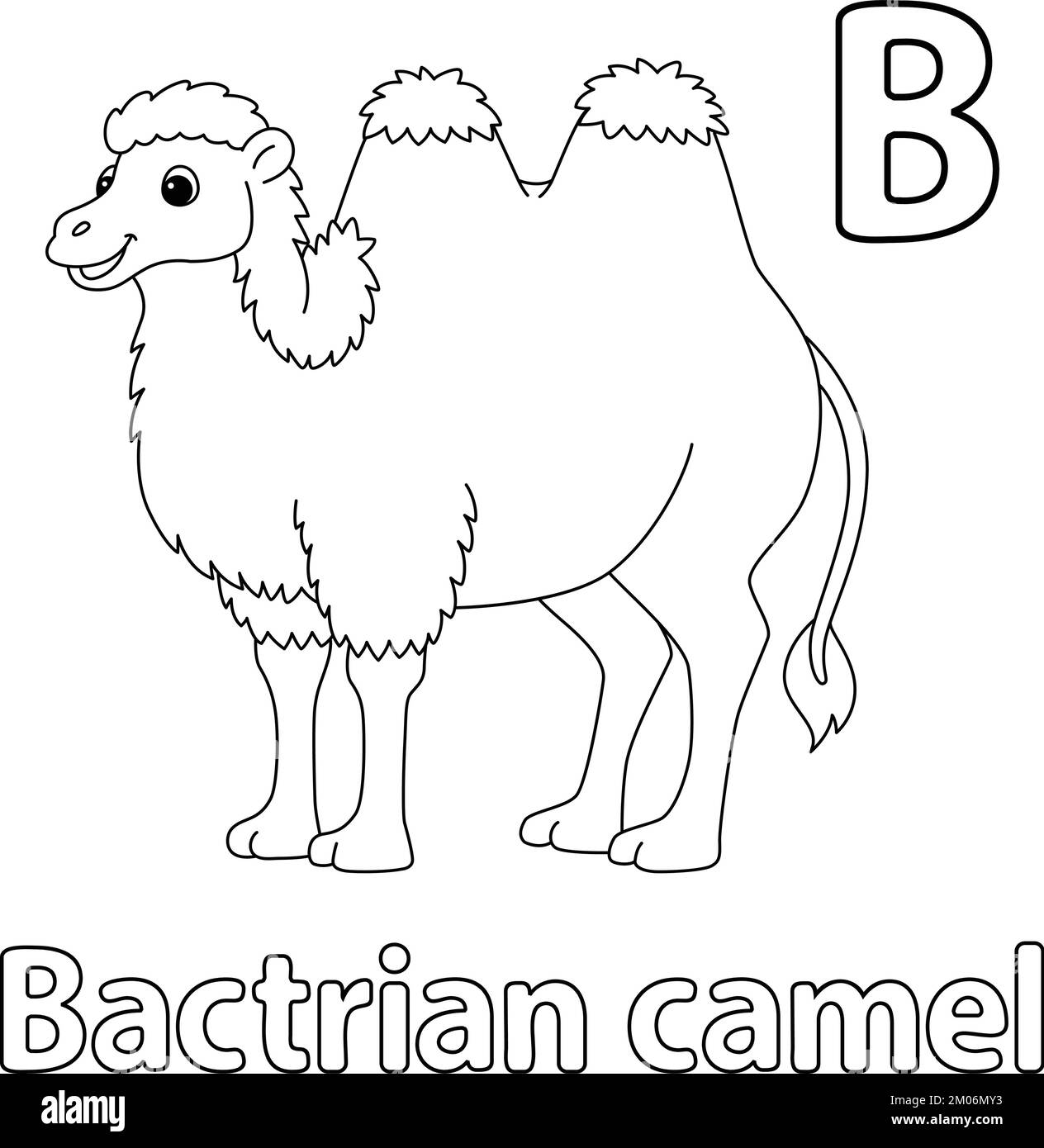 Camel Bactrian Alphabet ABC coloration isolée B Illustration de Vecteur