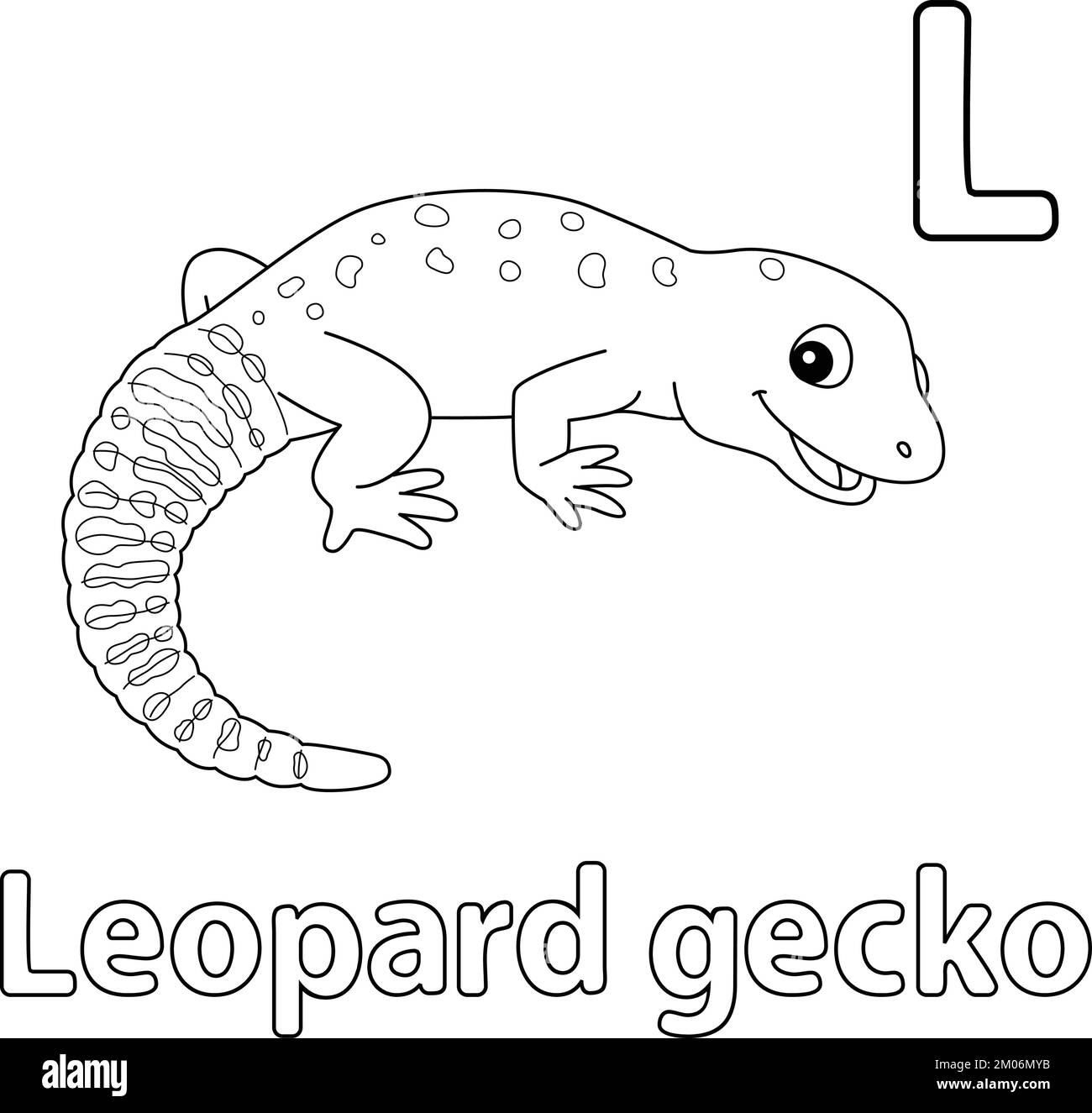 Léopard Gecko Alphabet ABC coloration isolée L Illustration de Vecteur
