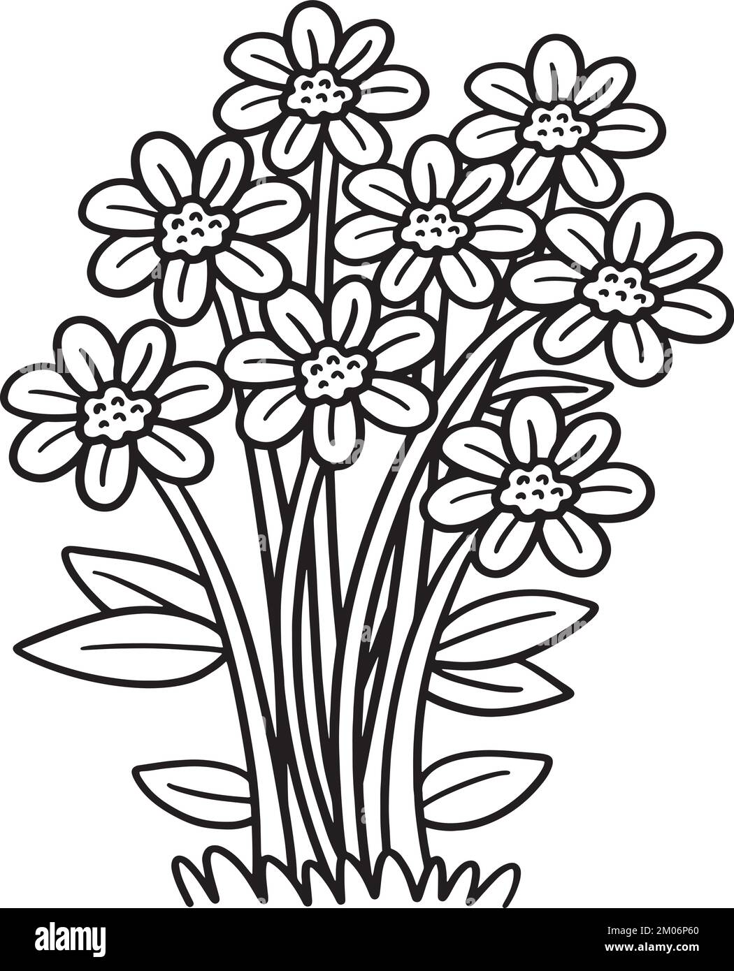 Spring Flowers Isolated coloriage page pour enfants Illustration de Vecteur