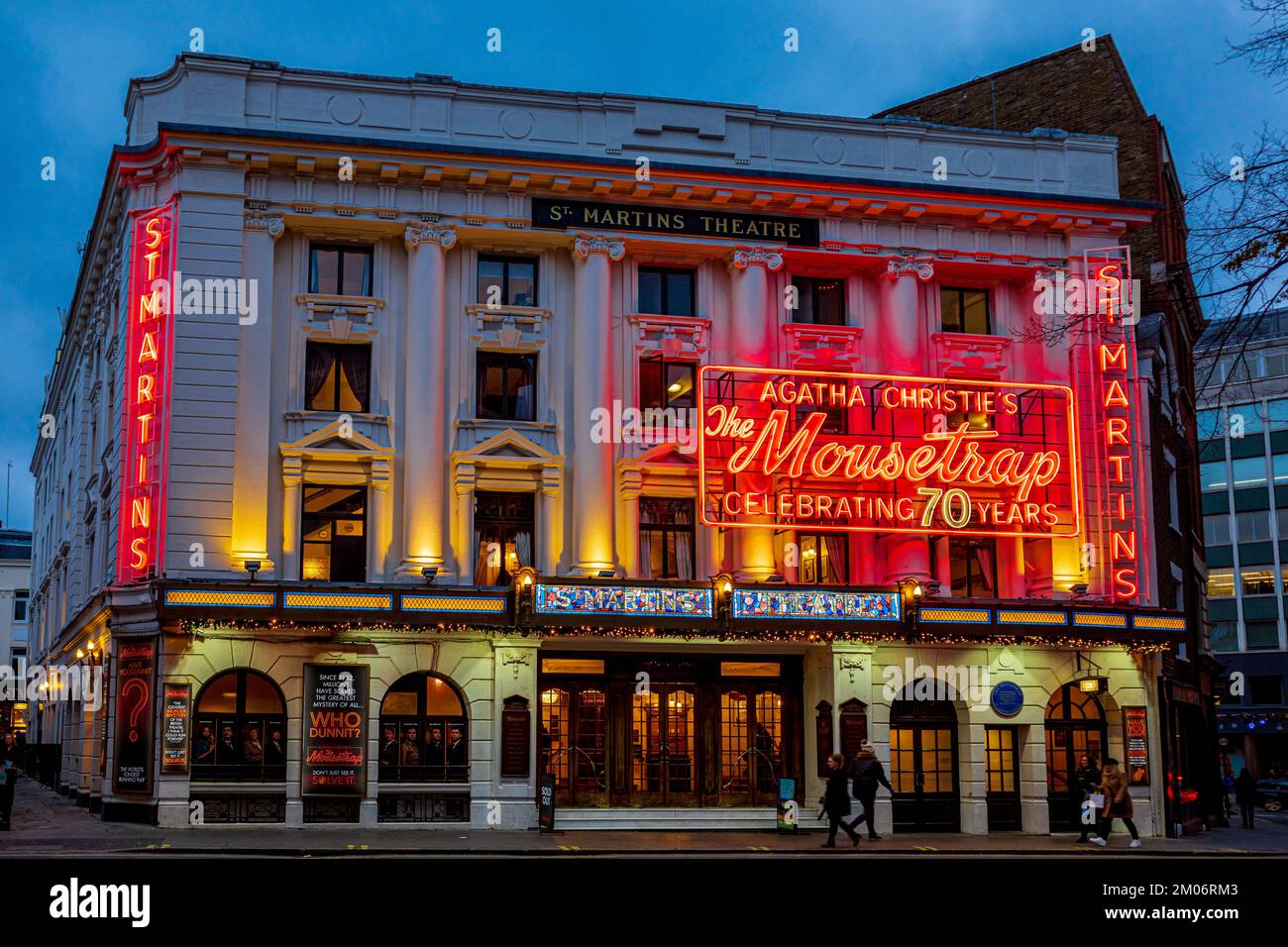 Le Mousetrap, la plus longue pièce de course au monde au St Martin's Theatre dans le West End de Londres, en continu depuis 1952, célébrant 70 ans. Banque D'Images