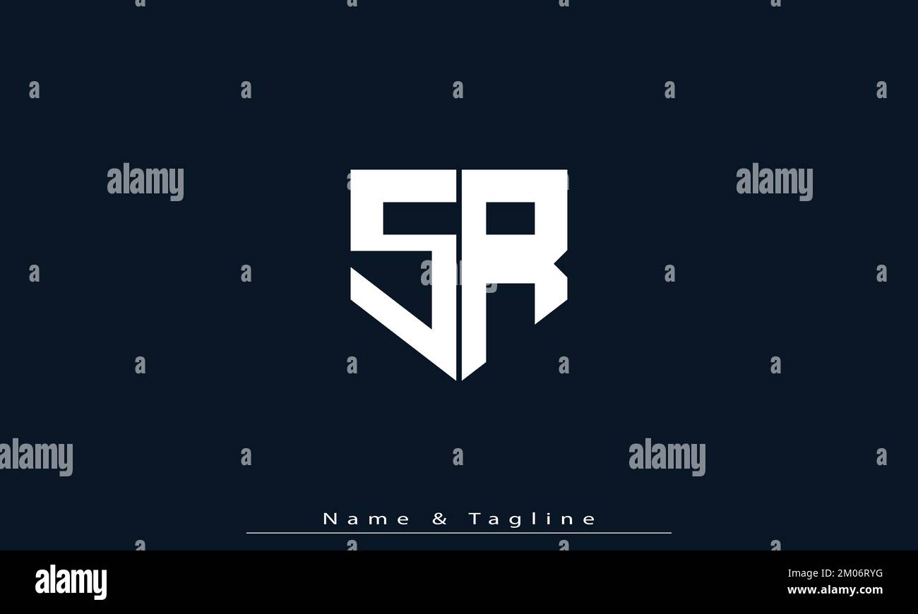 Lettres de l'alphabet initiales Monogram logo SR , RS Illustration de Vecteur