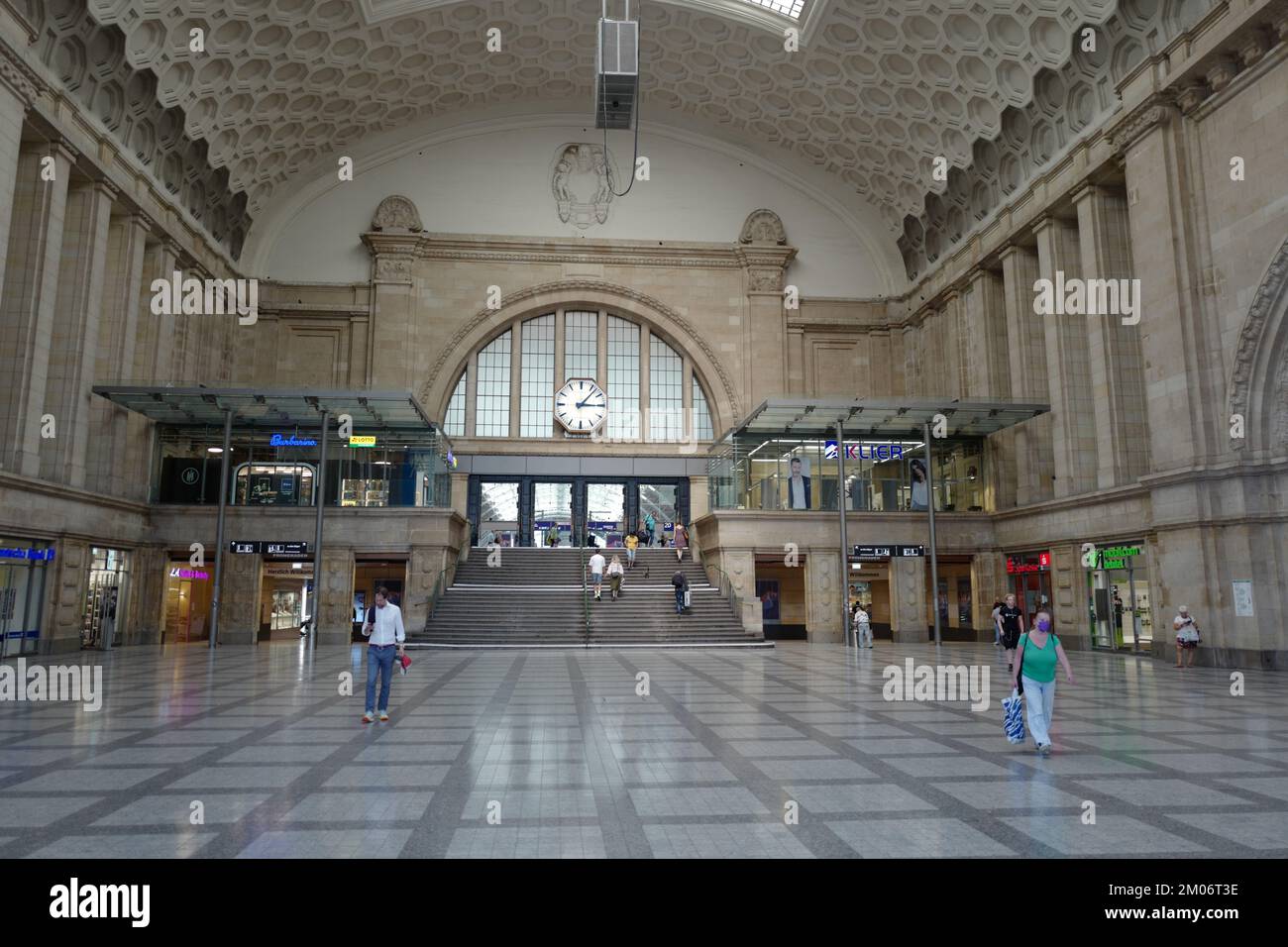 Entrée à la gare principale de Leipzig Banque D'Images