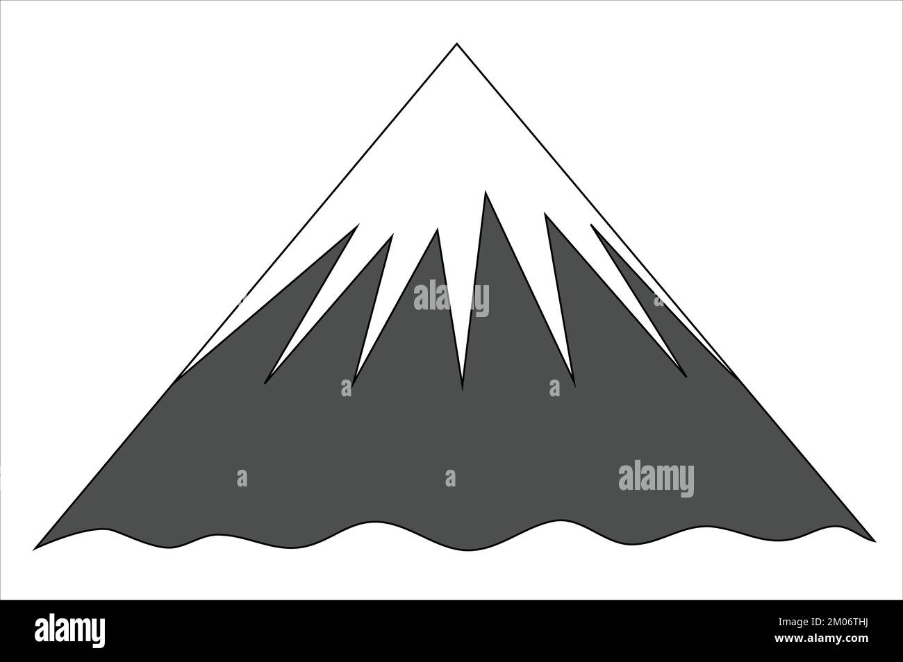 Mont Everest, illustration de vecteur de montagne logo de montagnes de l'himalaya, silhouette noire et blanche Illustration de Vecteur