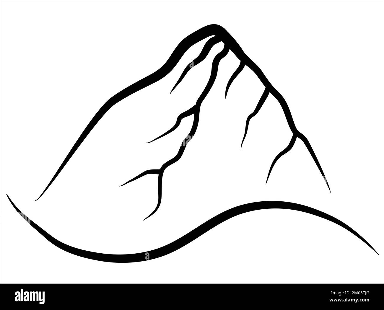 illustration de vecteur de montagne logo de montagnes de l'himalaya, silhouette noire et blanche Illustration de Vecteur