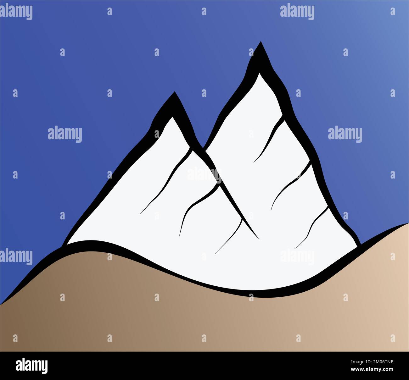 illustration vectorielle de la silhouette de montagne de l'himalaya logo terrain extrême mont everest lhotse cho oyu makalu annapurna ama dablam Illustration de Vecteur
