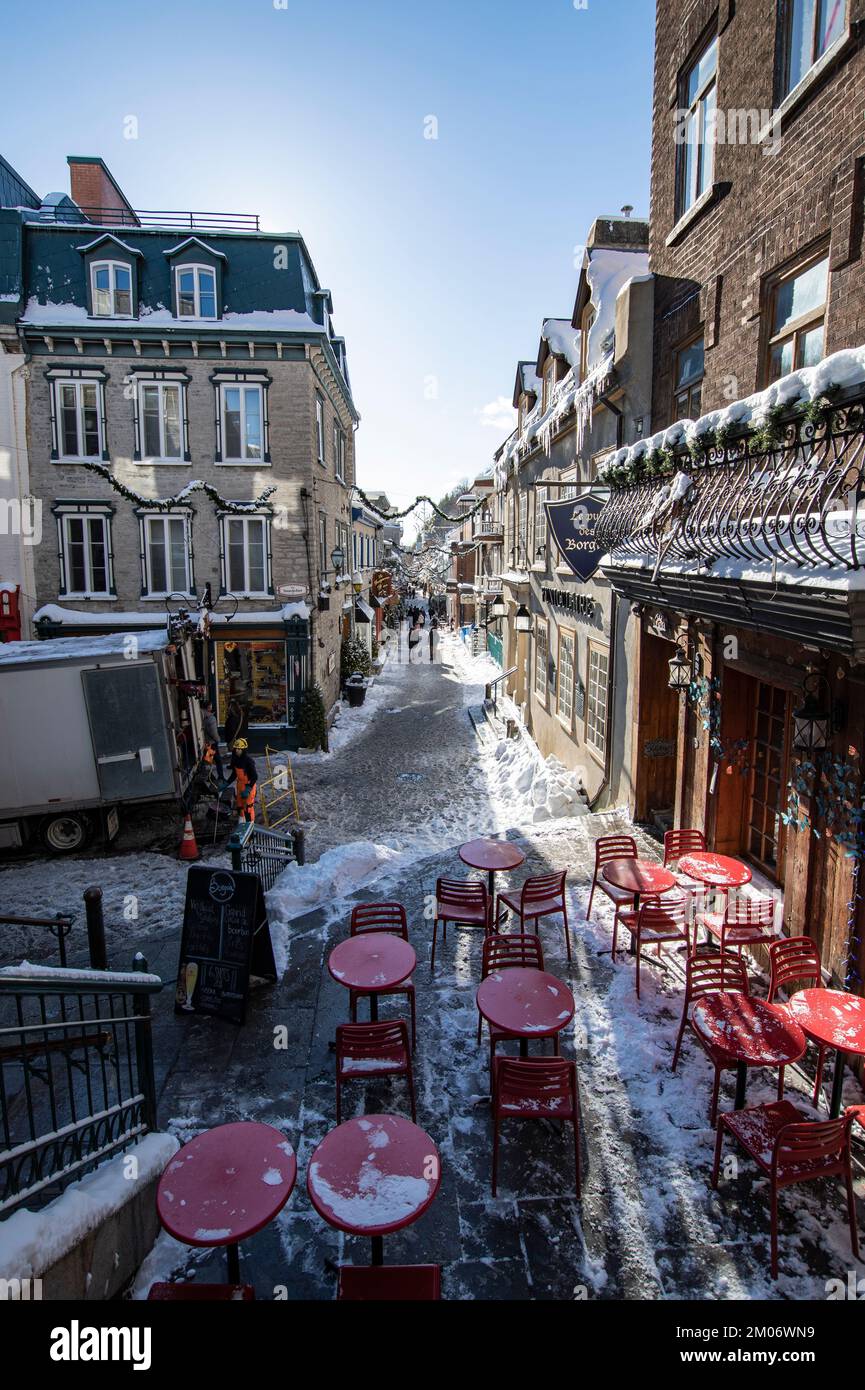 Le petit Champlain à Québec Banque D'Images