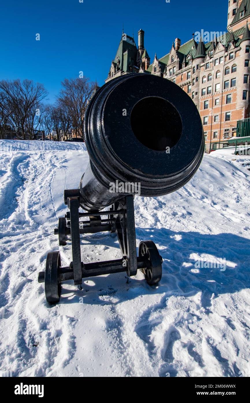 Canons à Dufferin Terrace, Québec, Canada Banque D'Images