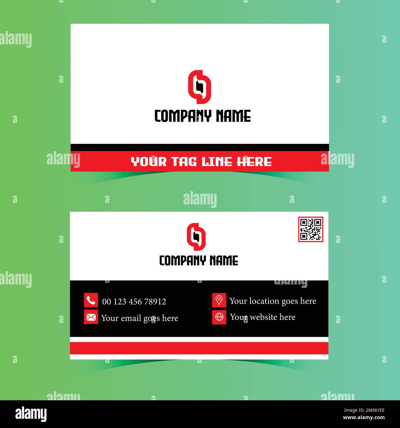 Modèle de conception de carte de visite. Vecteur de carte de visite rouge et noir. Illustration de Vecteur