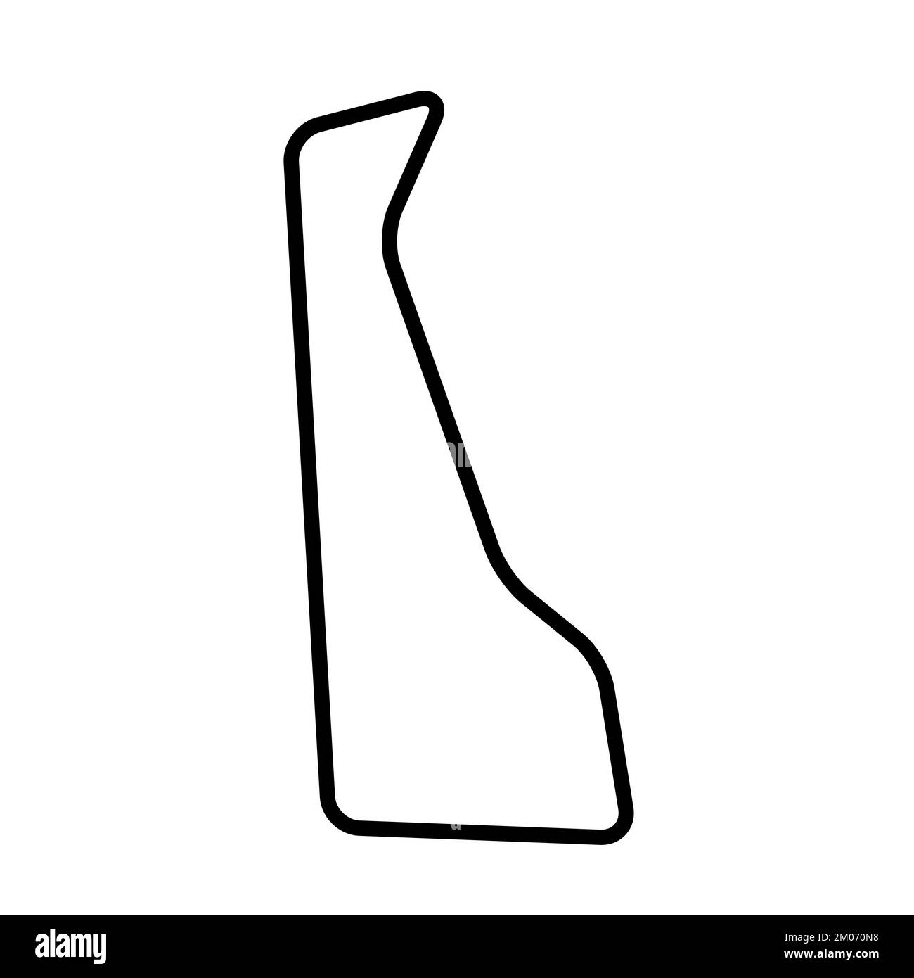 Etat du Delaware des Etats-Unis d'Amérique, Etats-Unis. Carte simplifiée de contour noir épais avec coins arrondis. Illustration simple à vecteur plat Illustration de Vecteur