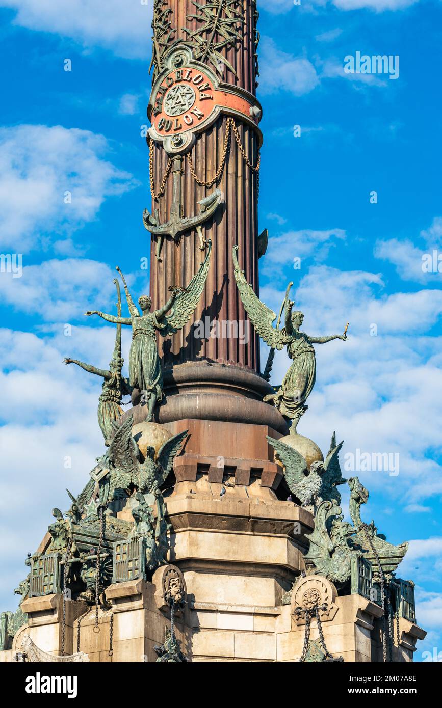 Monument de Columbus, Barcelone, Espagne, Europe Banque D'Images