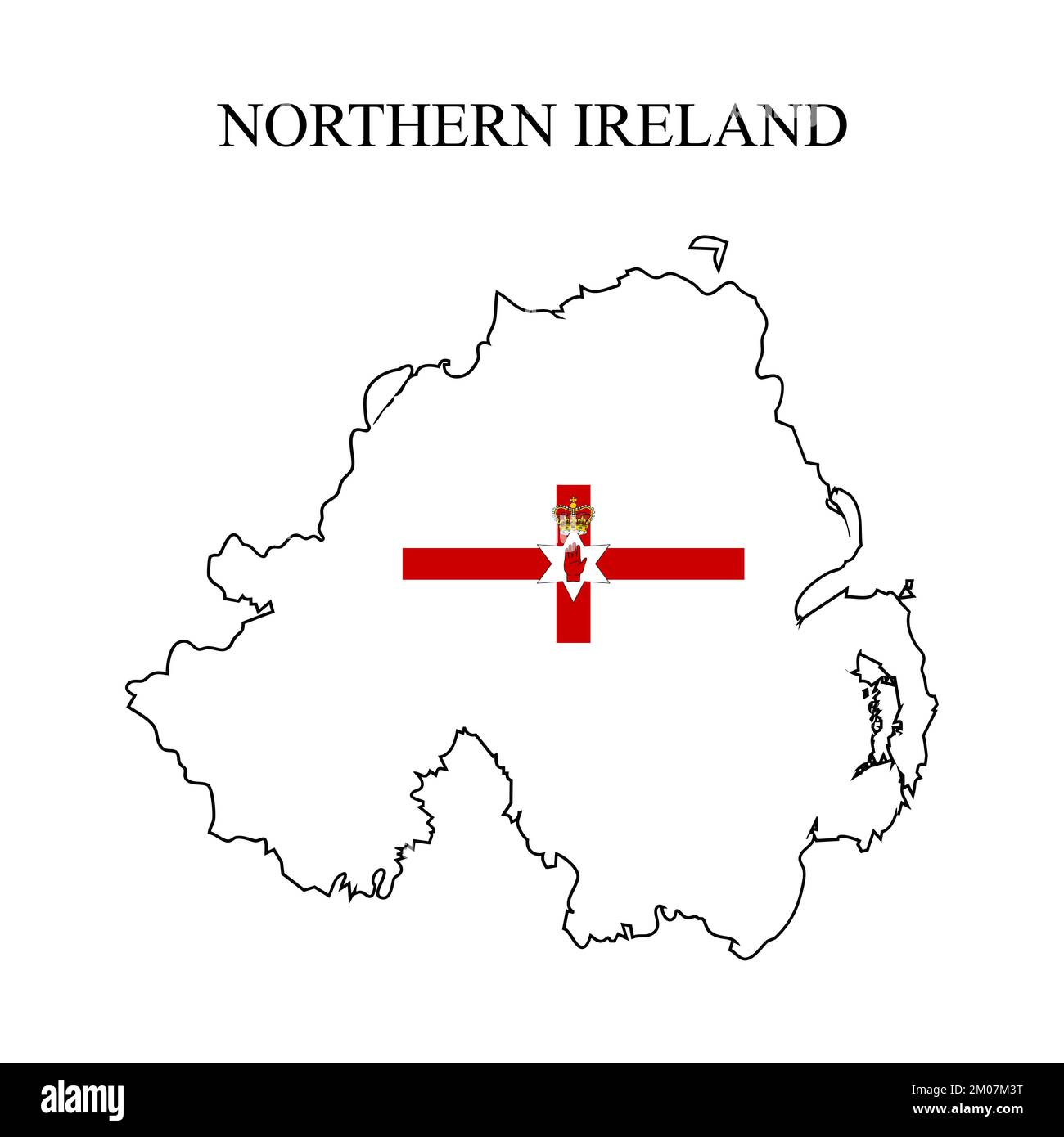 Illustration du vecteur de carte de l'Irlande du Nord. Économie mondiale. Pays célèbre. Europe du Nord. Europe. Région du Royaume-Uni Illustration de Vecteur