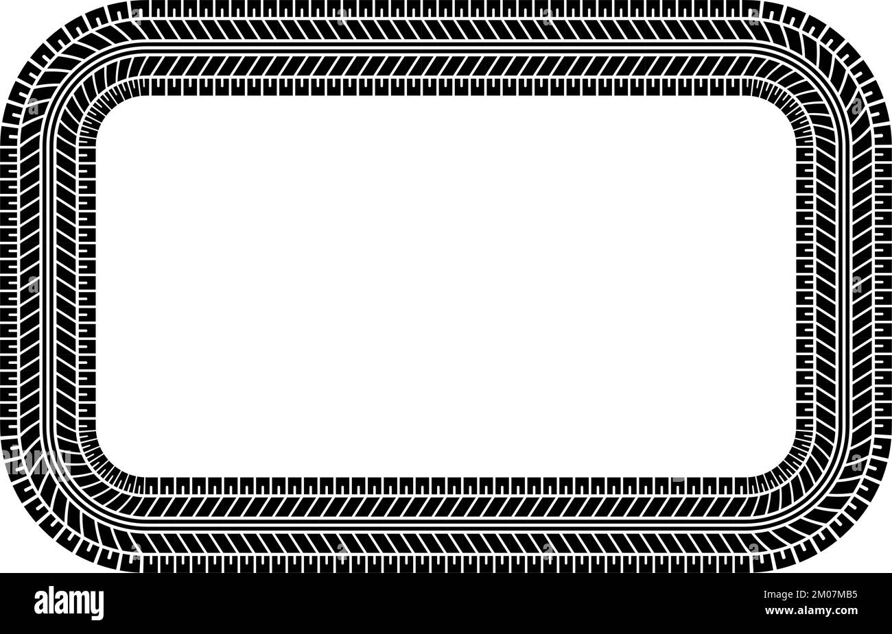 Bande de roulement auto. Pneus de voiture et de moto, bande de roulement des pneus de roue. Bordure carrée noire des pneus. Illustration vectorielle isolée Illustration de Vecteur