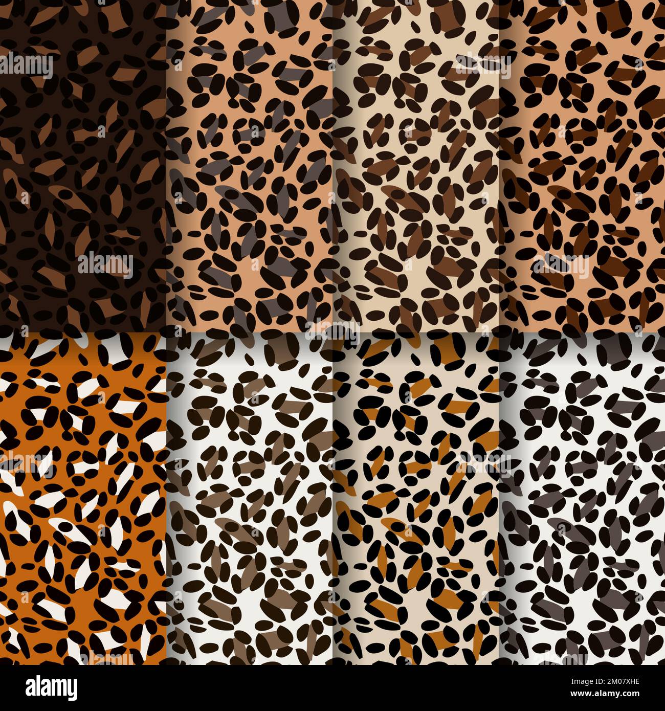 Ensemble de motifs illustrations vectorielles à motif peau de léopard. Illustration de Vecteur