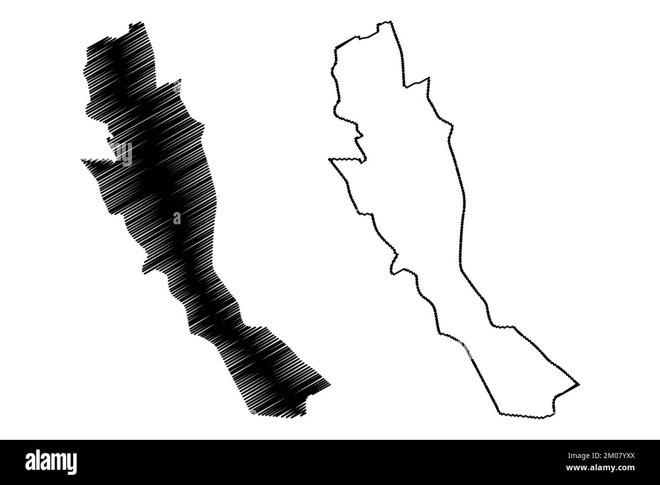 Municipalité de San Felipe (État libre et souverain de la Basse-Californie, Mexique, États-Unis mexicains) carte illustration vectorielle, scribble sketch San Felii Illustration de Vecteur