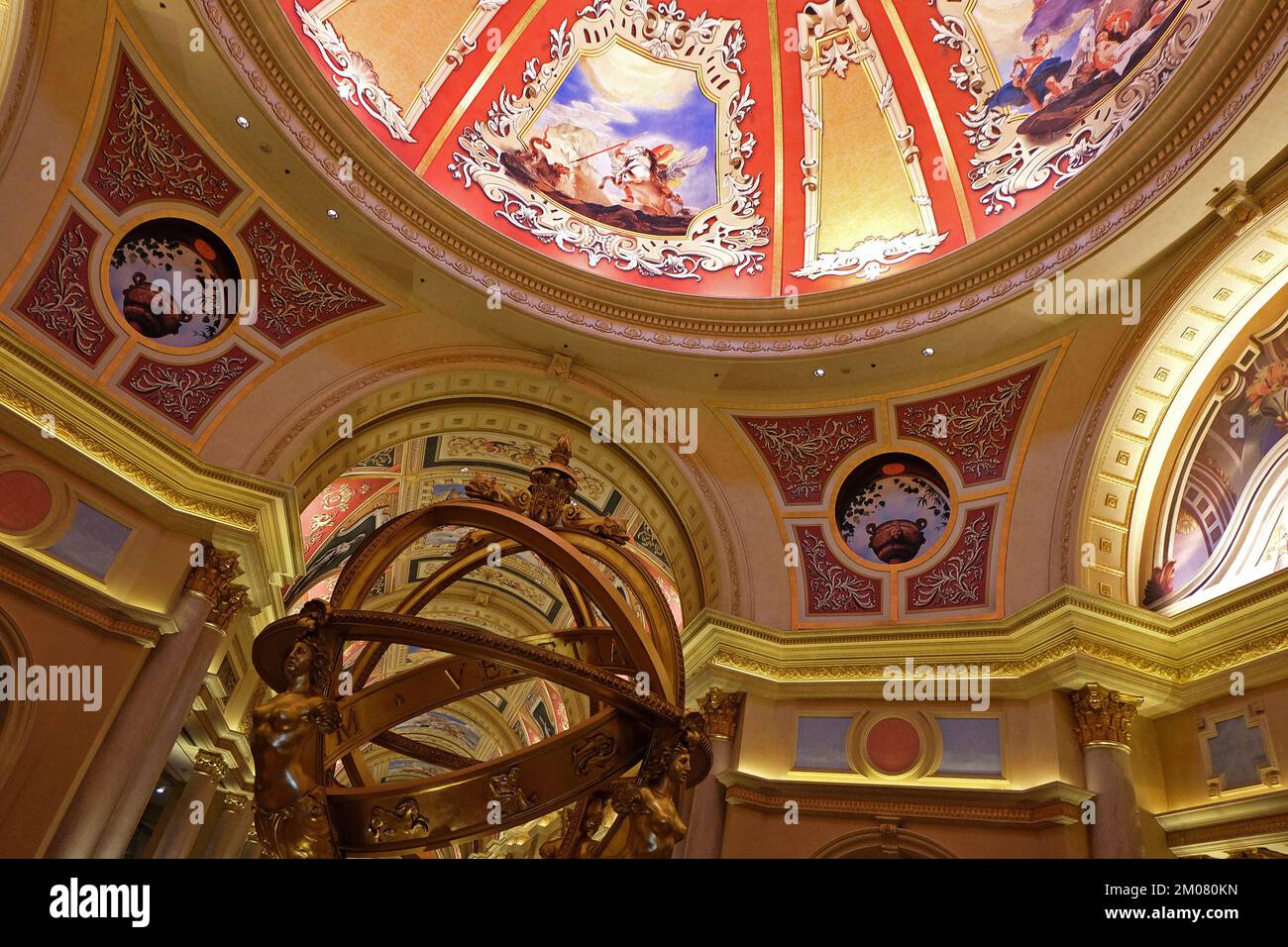 Décoration intérieure et architecture du hall principal du Venetian Macao Resort Hotel- Cotai, Macao Banque D'Images