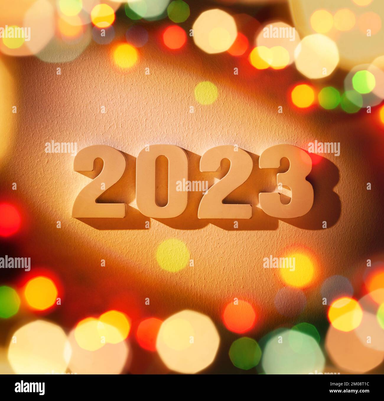 2023 - Numéro de la nouvelle année parmi les lumières Banque D'Images
