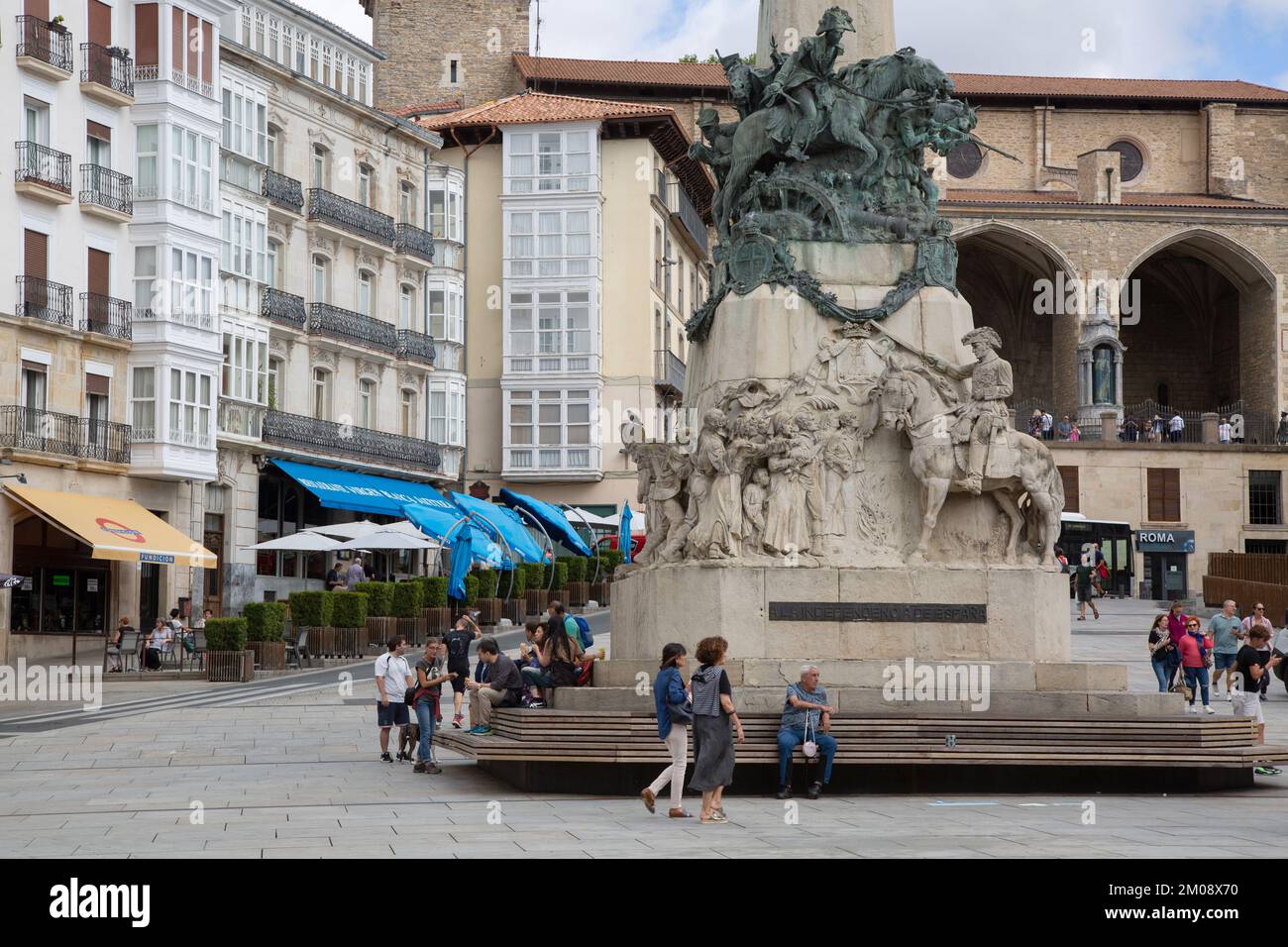Monument de bataille de Vitoria; place Virgen Blanca, Vitoria-Gasteiz; Alava; pays basque; Espagne Banque D'Images