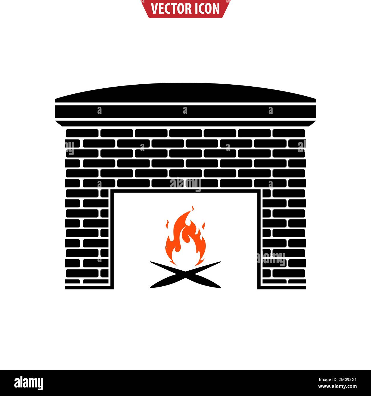 Icône de cheminée. Cheminée, bois et cheminée. Illustration vectorielle isolée. Illustration de Vecteur