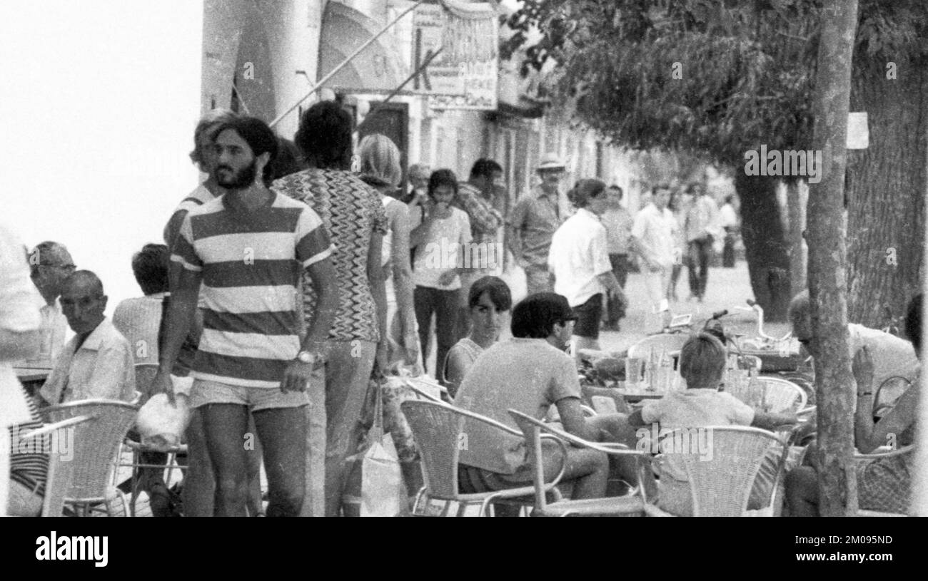 La vie quotidienne des habitants, ici sur 15.8.1971 à Ibiza, sur l'île de vacances des Iles Baléares, ESP, Espagne, Europe Banque D'Images