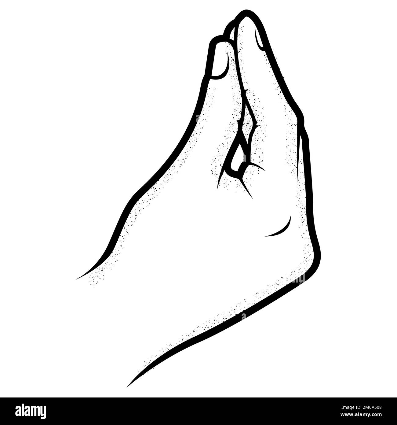 Doigts pincés, geste de main italien bellissimo, nourriture savoureuse et signe de méfiance, doigt porte-main geste, vecteur Illustration de Vecteur