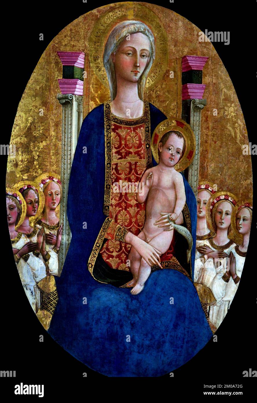 Madonna et l'enfant avec des anges par Stefano d'Antonio di Vanni ( 1405–1483) était un peintre italien de la Renaissance. 15th siècle - Volterra Pinacoteca Italie, italien, Banque D'Images