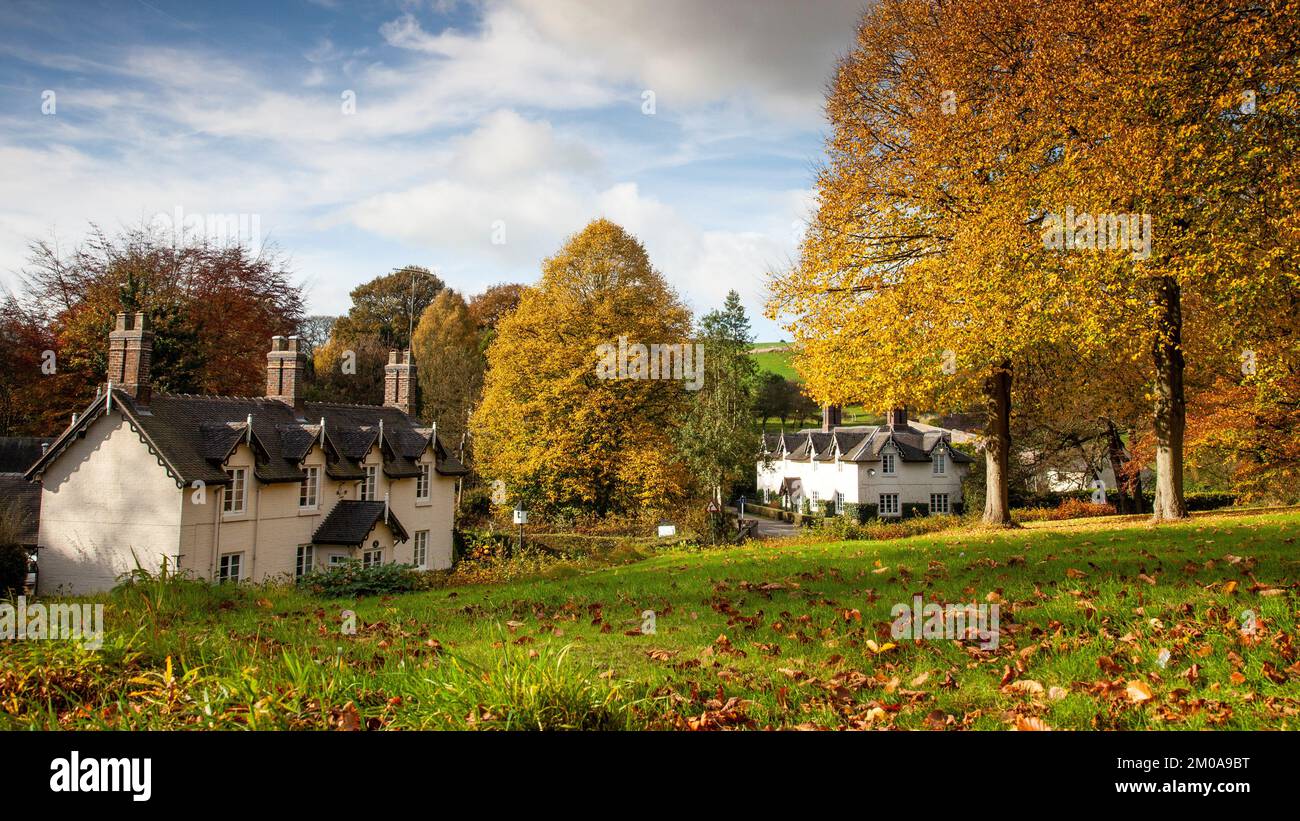 Superbe couleur d'automne dans le pittoresque village de Whitmore à Staffordshre fin octobre Banque D'Images