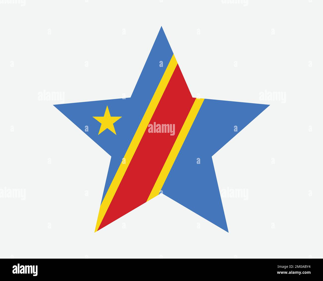 Drapeau étoile de la République démocratique du Congo. Drapeau congolais en forme d'étoile DROC DRC pays bannière nationale icône symbole Vector Illustration graphique Illustration Illustration de Vecteur