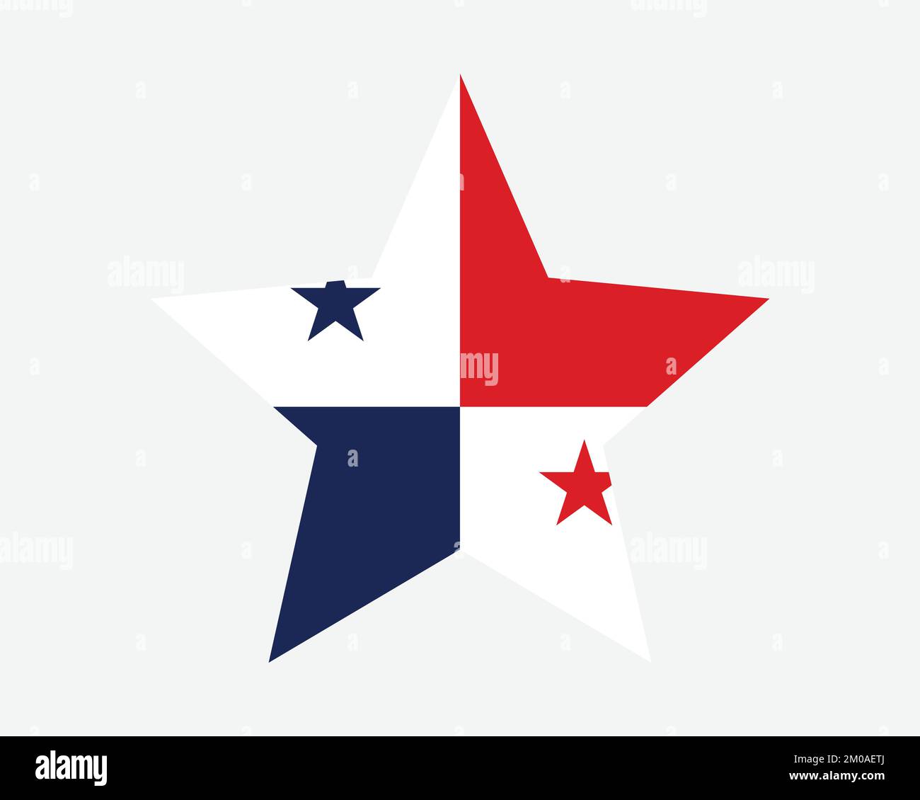 Drapeau Panama Star. Drapeau de forme d'étoile panaméenne. République du Panama pays bannière nationale icône symbole maquette vectorielle plate Illustration graphique Illustration de Vecteur