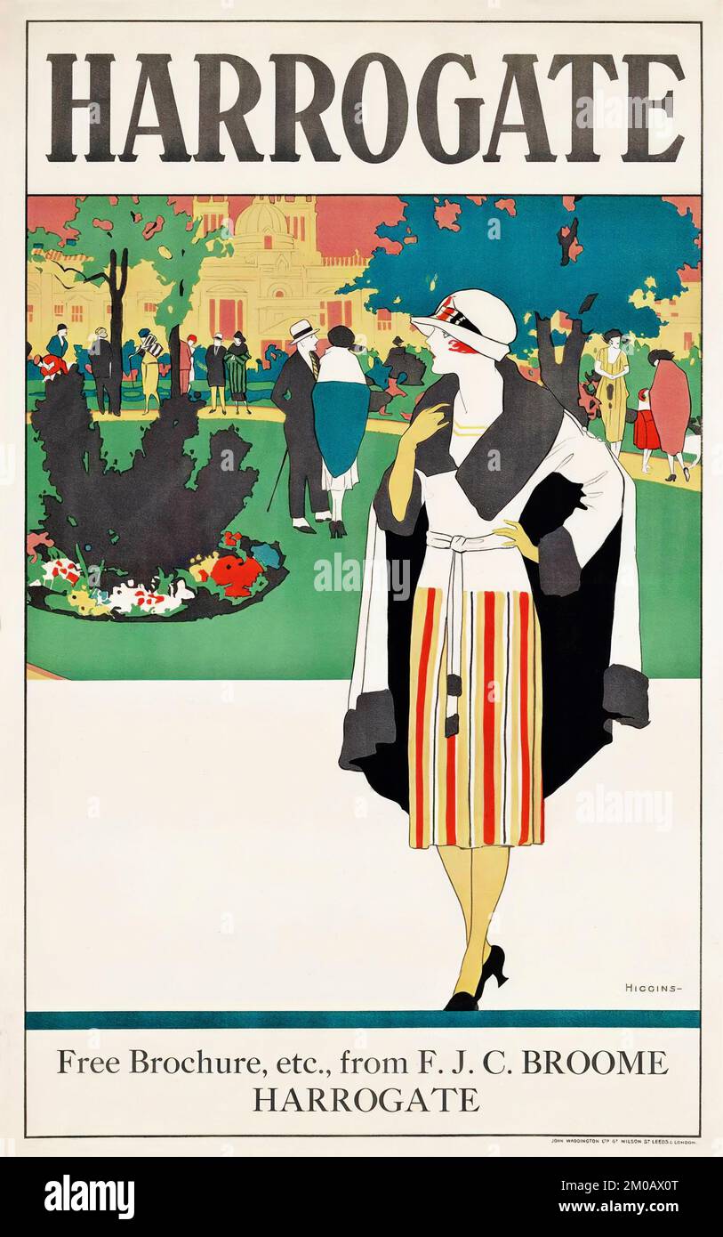 Affiche publicitaire vintage par Edward Higgins (1877-1933) HARROGATE, c 1930 Banque D'Images