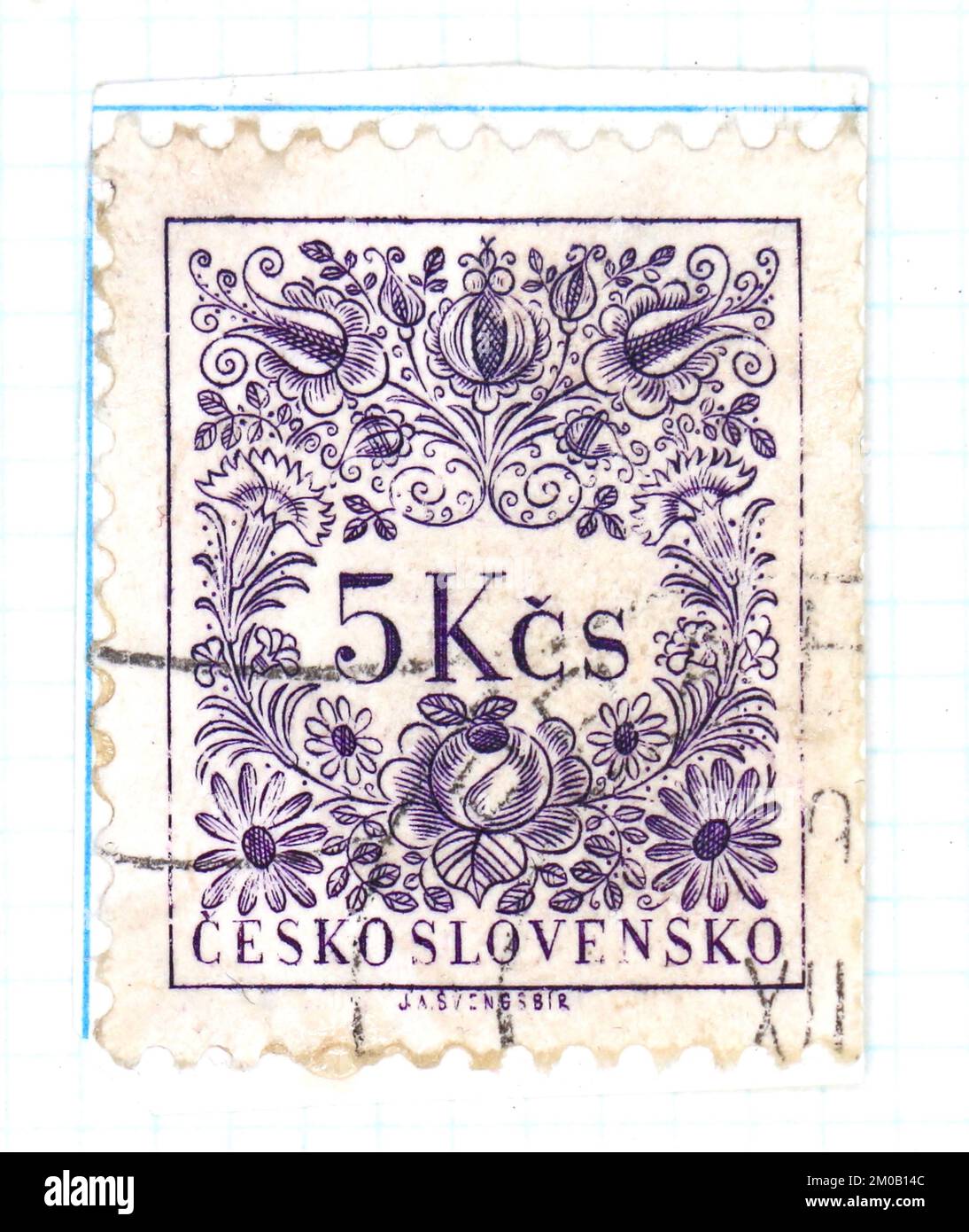 Photo d'un timbre-poste de la Tchécoslovaquie Nouveau dessin de figure timbres à échéance 1954-1963 Banque D'Images