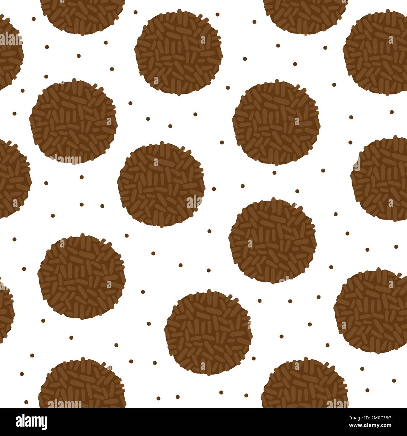 Pâte de bonbons au chocolat sans couture. Brigadeiro. Arrière-plan pour la décoration des produits, le papier d'emballage, l'emballage. Illustration du vecteur alimentaire brésilien Illustration de Vecteur