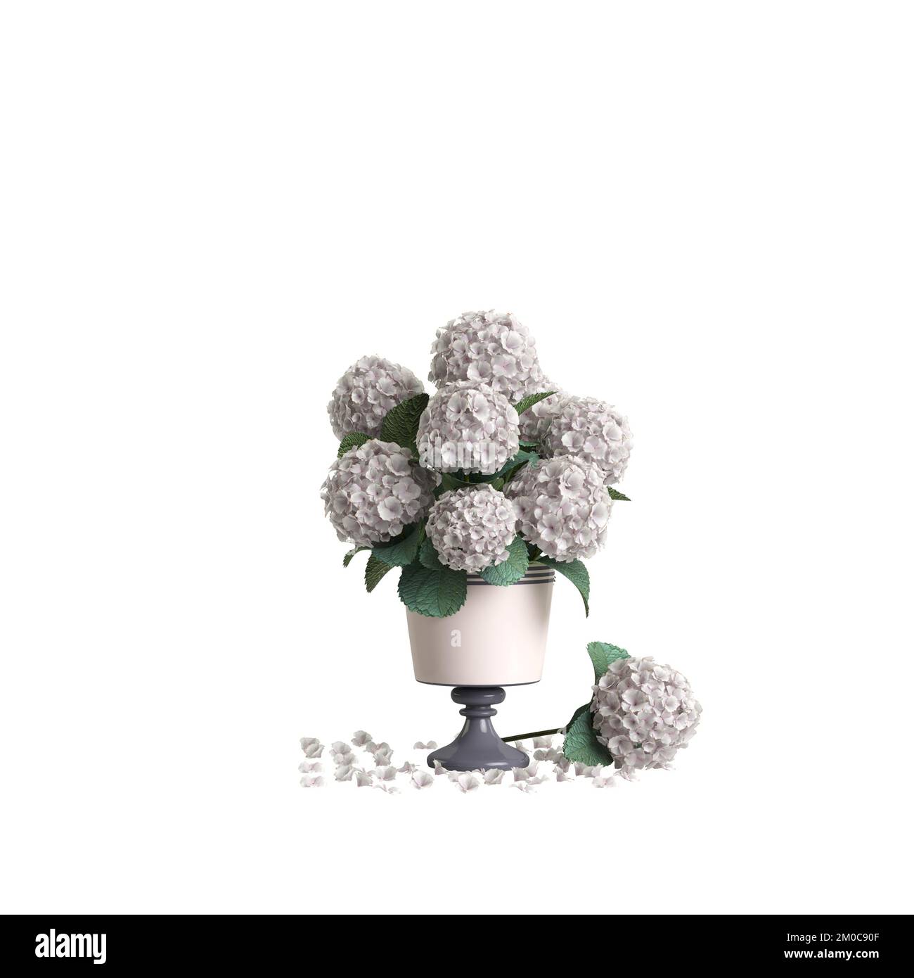3d illustration de fleurs de vase isolées sur fond gris Banque D'Images