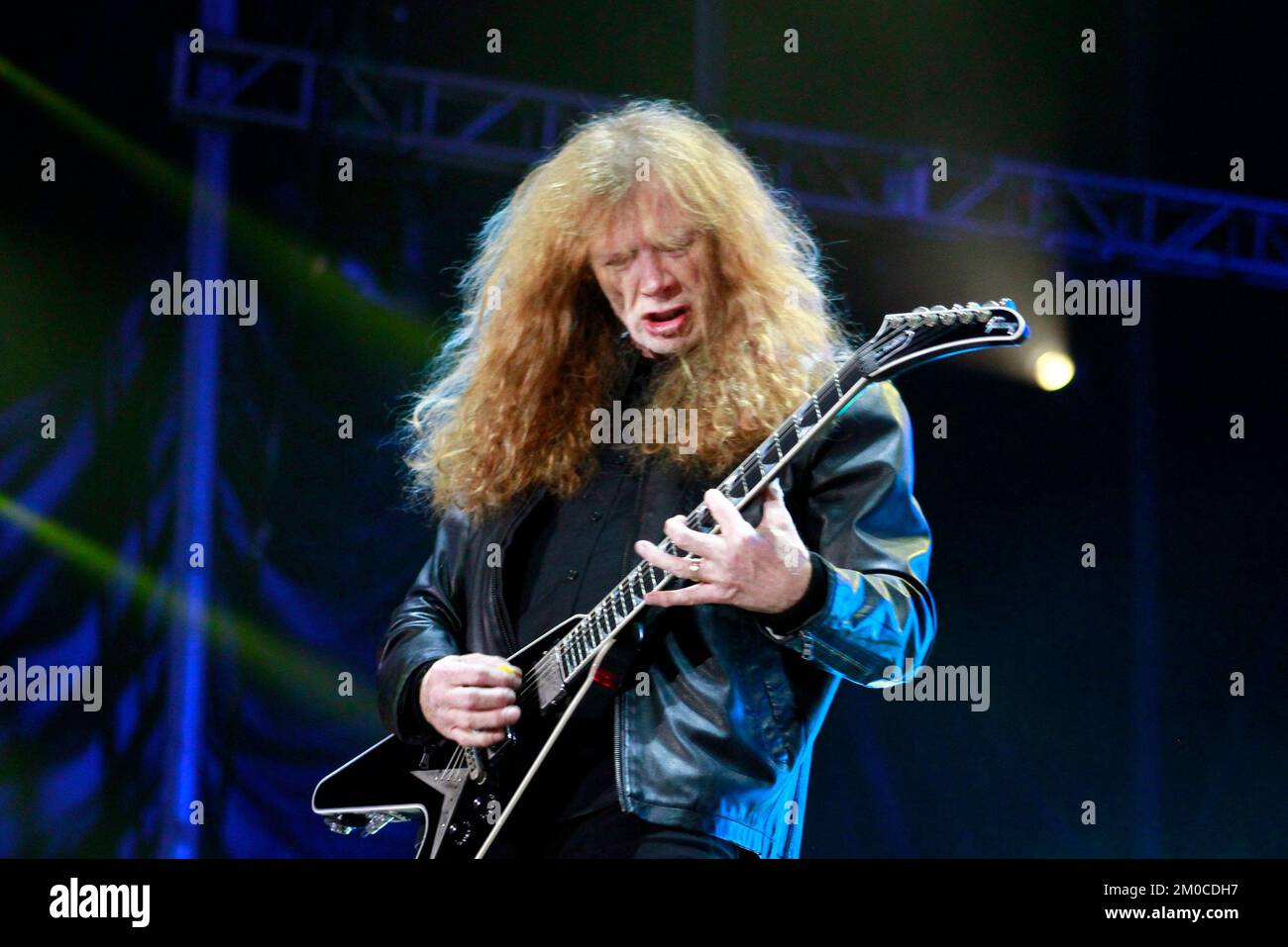 Toluca, Mexique. 04th décembre 2022. Le guitariste Dave Mustaine, du groupe américain de thrash Metal de Megadeth, se produit sur scène au cours du troisième jour du festival The Hell and Heaven Metal Fest à Foro Pegaso. Sur 04 décembre 2022 à Toluca, Mexique. (Credit image: © Carlos Santiago/eyepix via ZUMA Press Wire) Banque D'Images