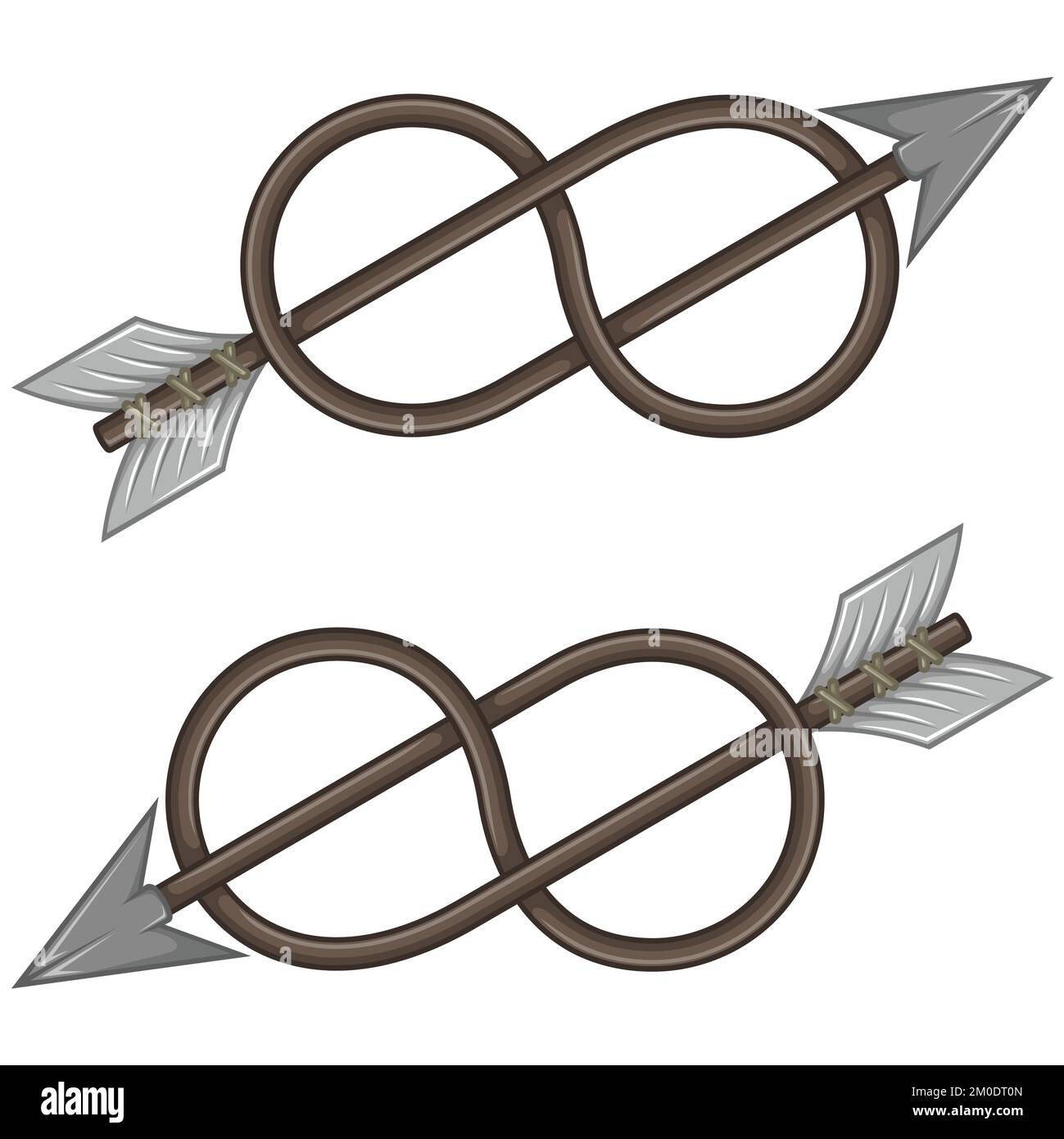 Dessin vectoriel d'une flèche courbe en forme de symbole infini, illustration d'une flèche nouée Illustration de Vecteur