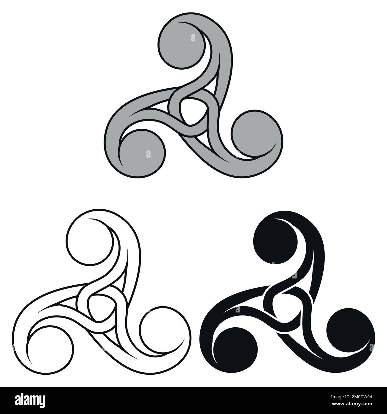 Symbole triskele celtique motif vectoriel noué au centre Illustration de Vecteur