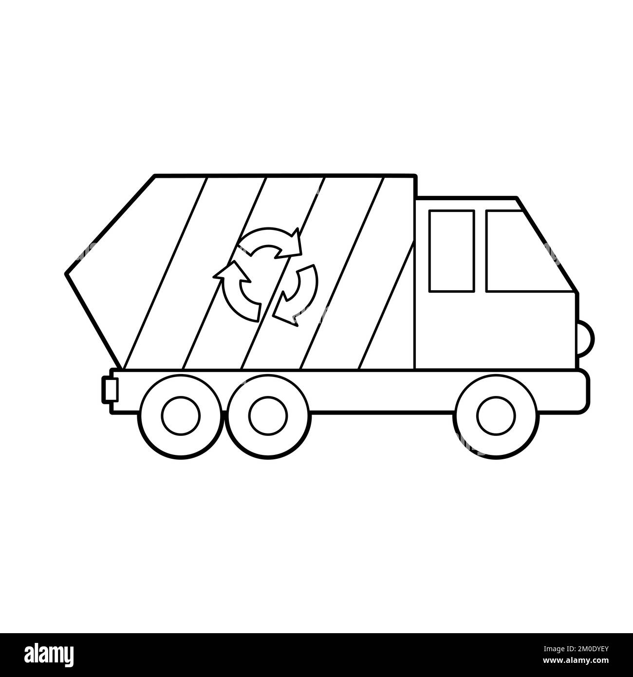 Illustration vectorielle d'un camion à ordures. Style d'icône avec contour noir. Logo. Livre de coloriage pour enfants Illustration de Vecteur Illustration vectorielle d'un camion à ordures. Style d'icône avec contour noir. Logo. Livre de coloriage pour enfants Illustration de Vecteur
