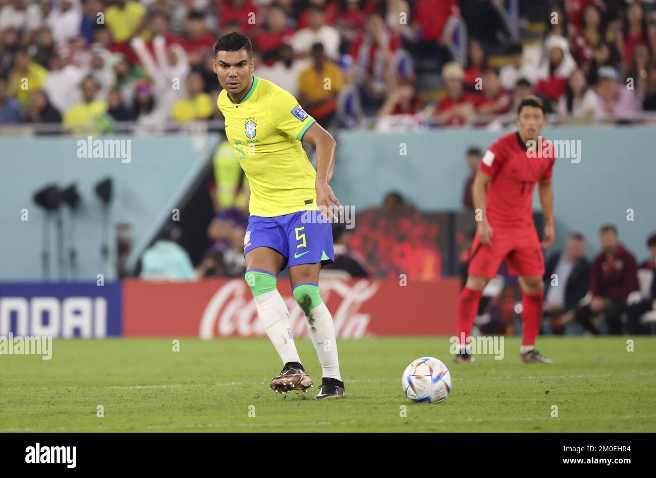 Casemiro du Brésil lors de la coupe du monde de la FIFA 2022, Round de 16 match de football entre le Brésil et la République de Corée sur 5 décembre 2022 au stade 974 à Doha, Qatar - photo: Jean Catuffe/DPPI/LiveMedia Banque D'Images