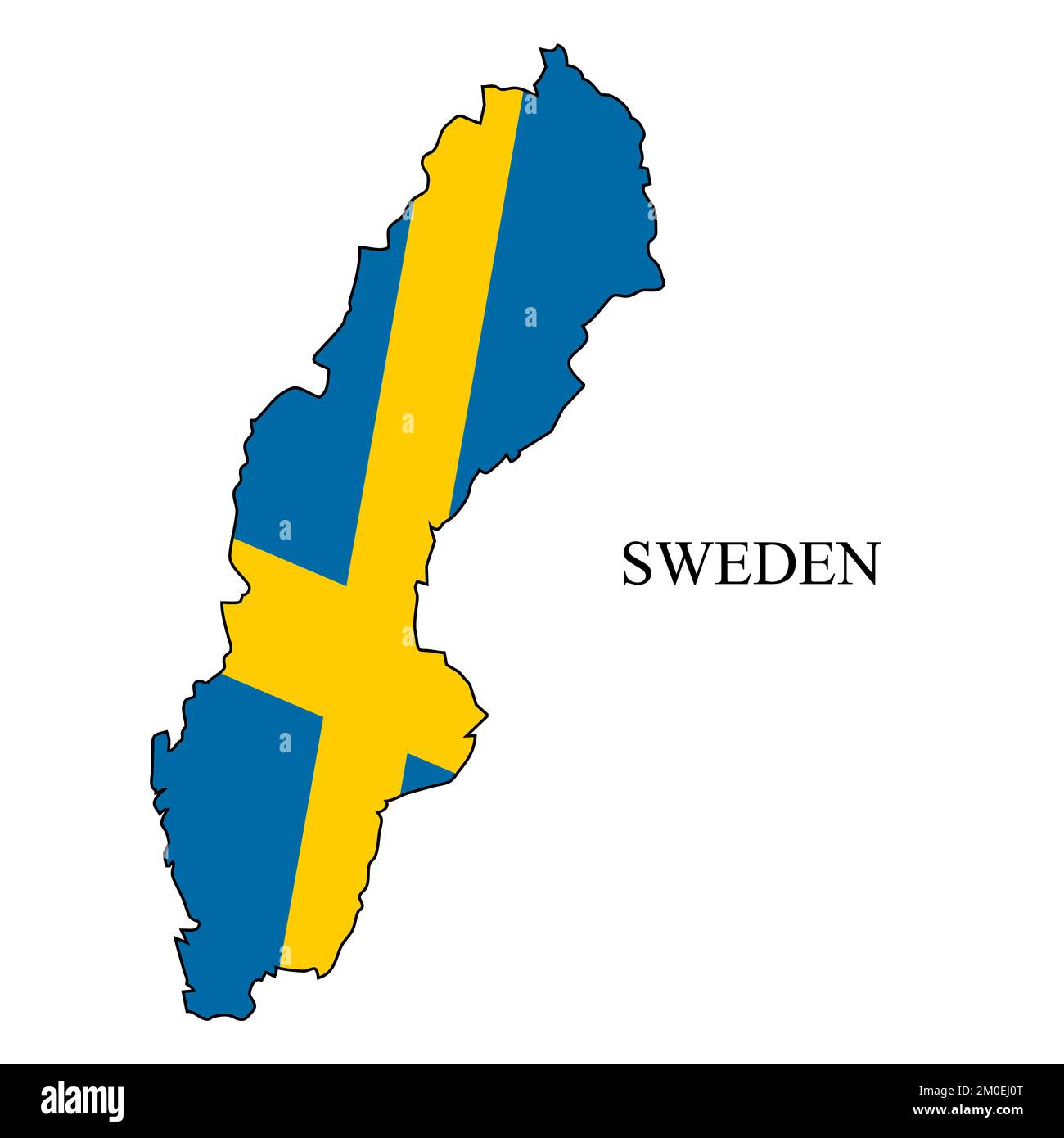 Illustration vectorielle de la carte de la Suède. Économie mondiale. Pays célèbre. Europe du Nord. Europe. Région scandinave. Illustration de Vecteur