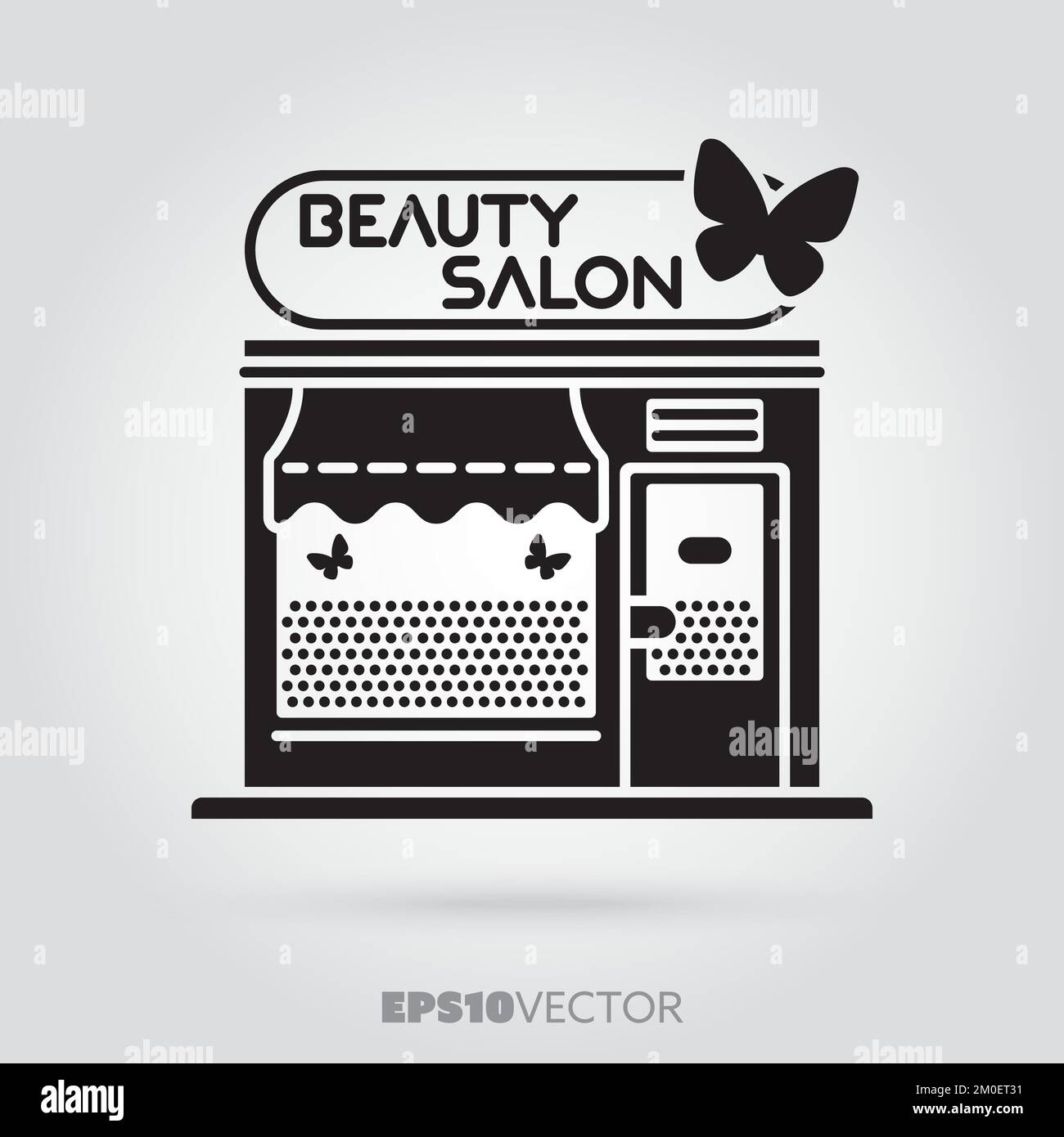 Icône de glyphe du salon de beauté. Symbole de la boutique du spa « Little Day ». Bâtiment vectoriel EPS 10 noir Uni. Illustration de Vecteur