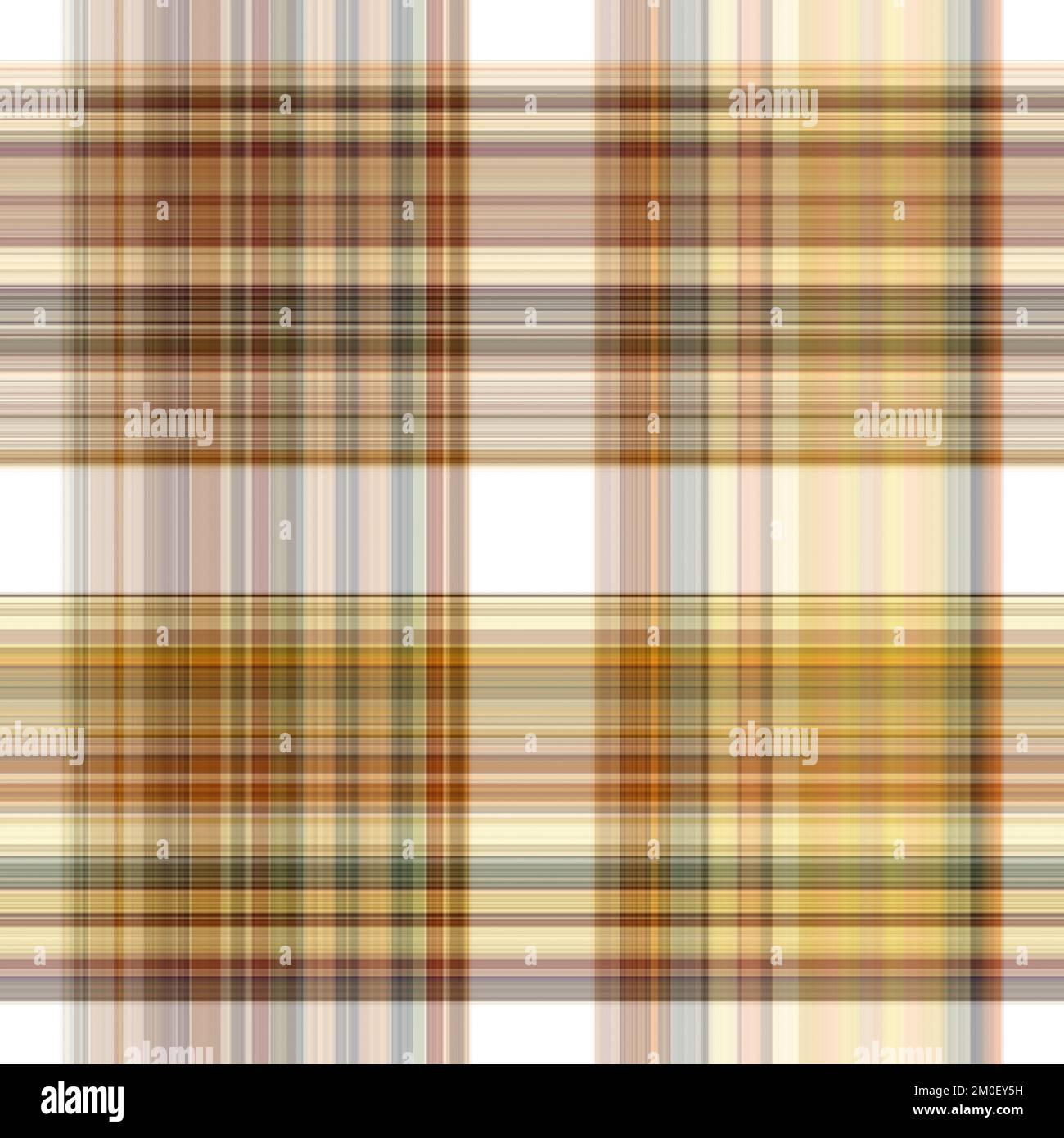 Tissu écossais blanc forêt à motif sans couture. Motif écossais de forêt automnale ton sur ton avec texture organique. Arrière-plan de bande orange pour papier peint rugueux. Banque D'Images