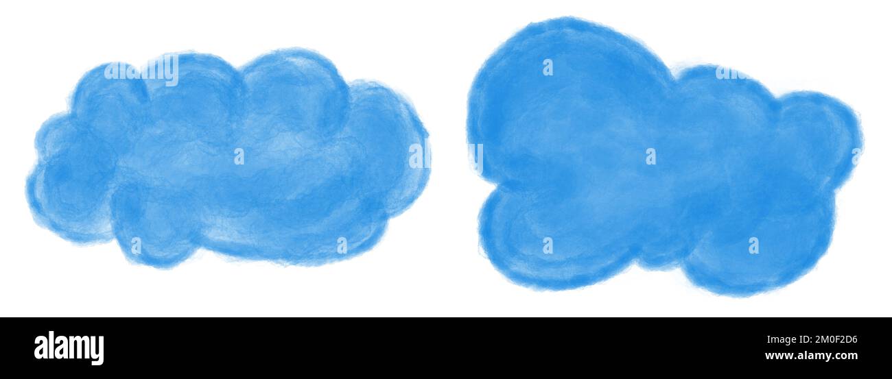 Ensemble bleu de nuages de deux isolés Banque D'Images