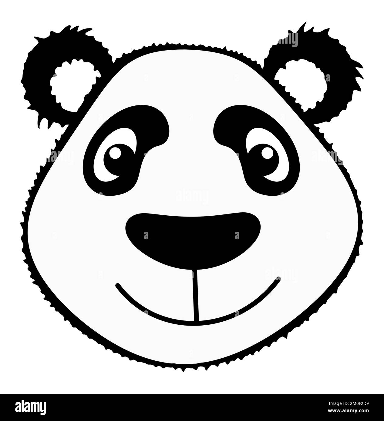 Panda face simple Clipart isolé Banque D'Images