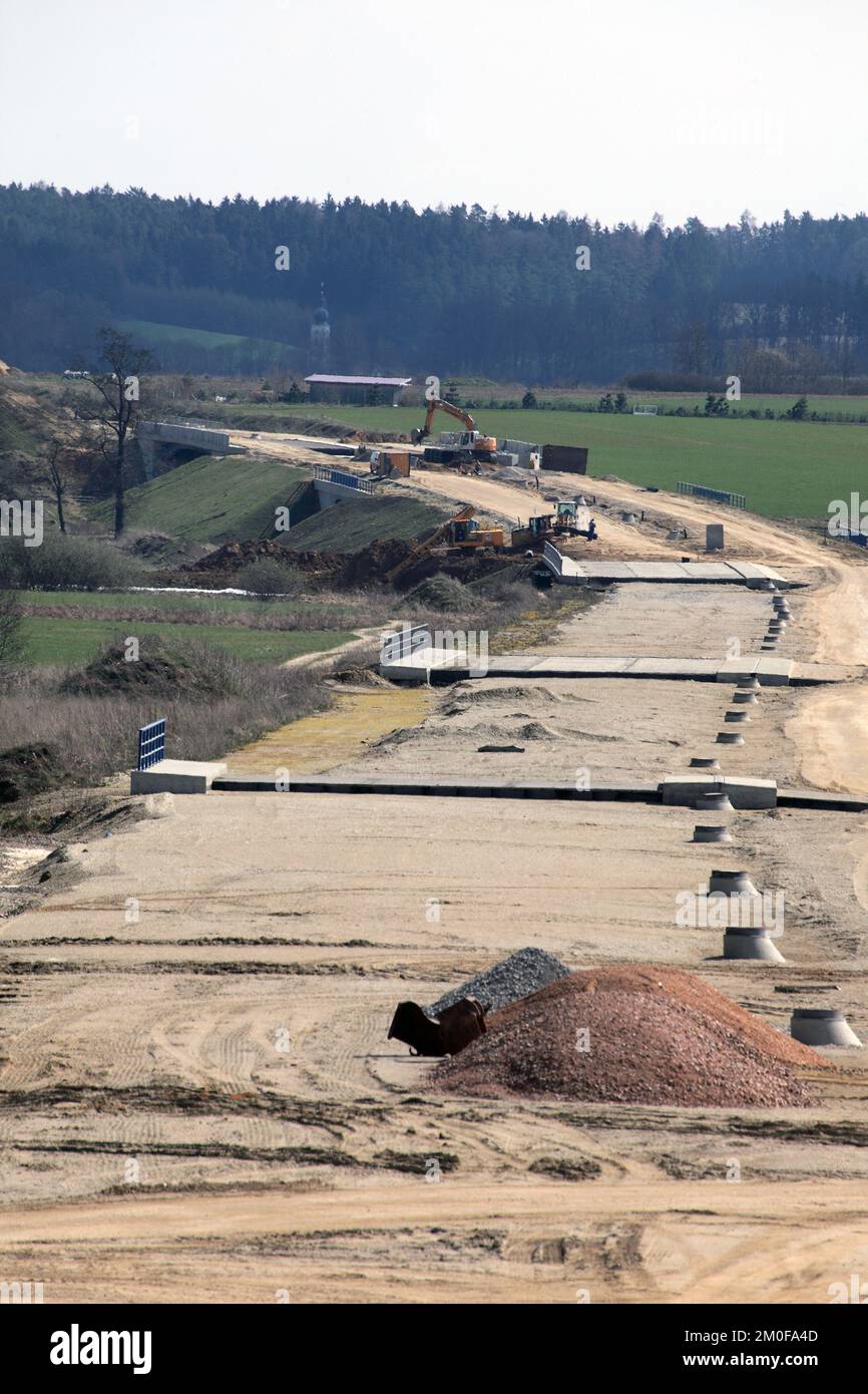 Nouvelle construction du B15 près de Landshut en 2010, Allemagne, Bavière Banque D'Images