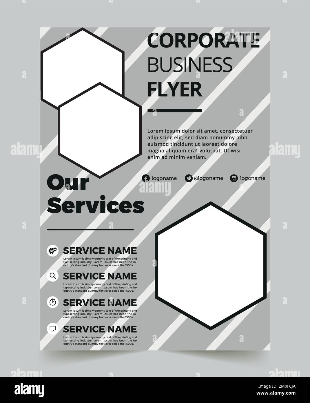 Modèle de conception de prospectus professionnels pour les entreprises Illustration de Vecteur