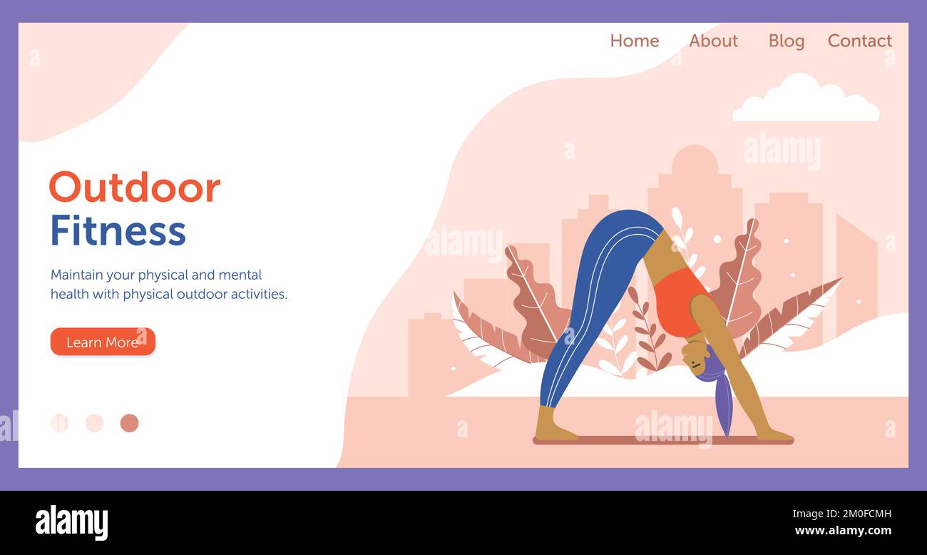 Banderole horizontale pour cours de yoga et de fitness en extérieur Illustration de Vecteur