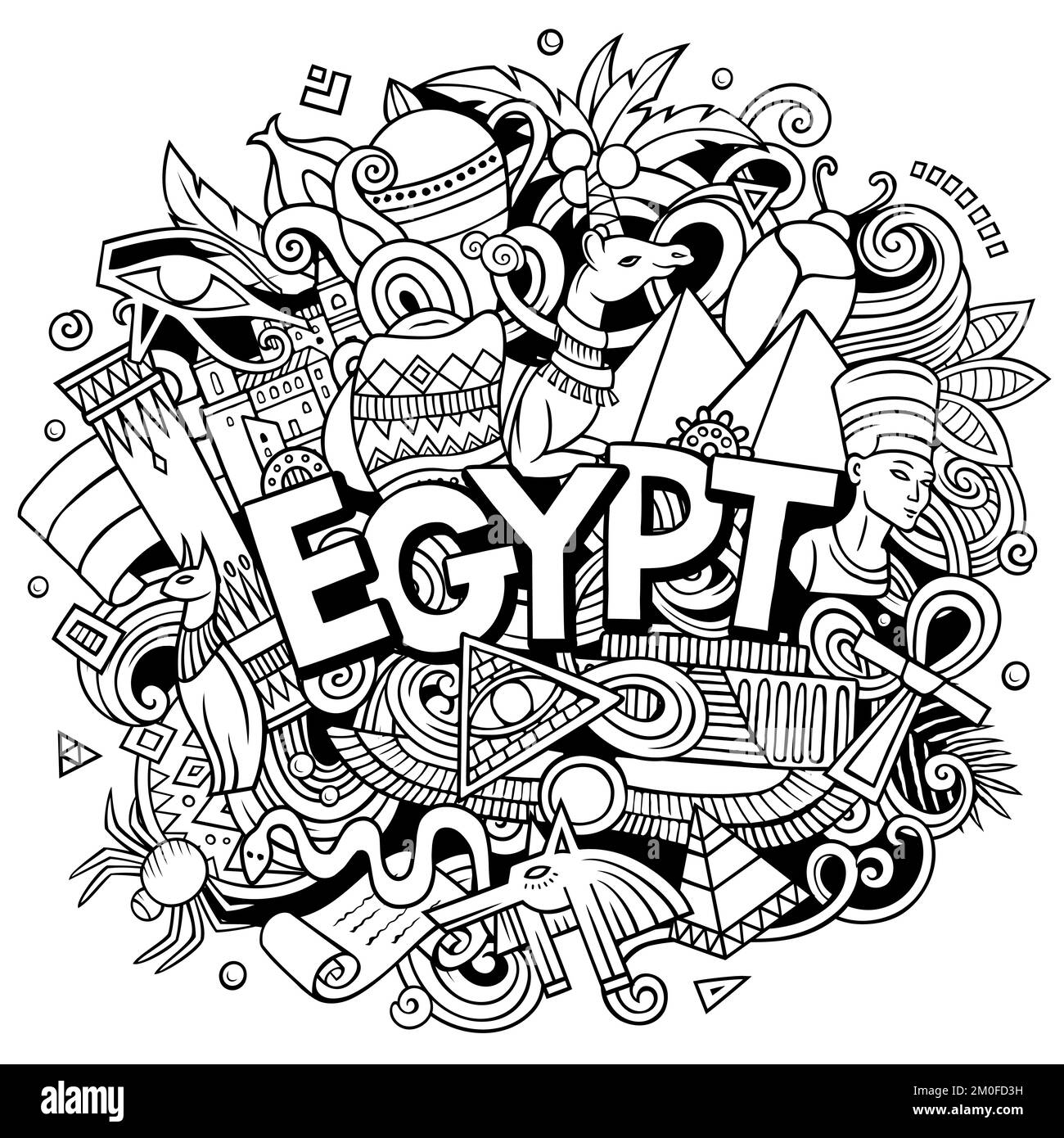 Illustration de la bande dessinée égyptienne. Design amusant Illustration de Vecteur